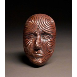 Ceramic Mask Wall Art with Thick Clay Coils Samuel McCormick